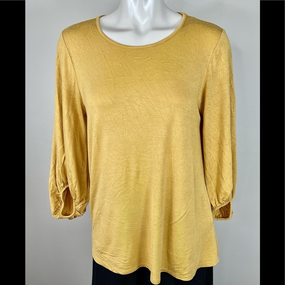 Green Envelope boho gold top L - Picture 2 of 12